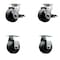 Service Caster 4 Inch Glass Filled Nylon Caster Set with Roller Bearings 2 Brakes 2 Rigid SCC SCC-20S420-GFNR-TLB-2-R-2 - alternate 1